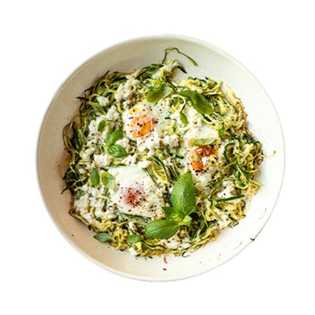 Feta & Basil Egg Zucchini Nests